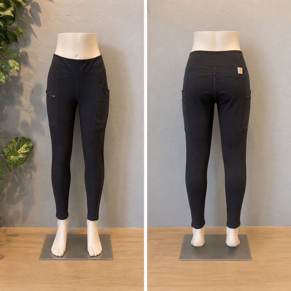 Carhartt Force Fitted Womens Small Black Utility Leggings Workwear Athleisure